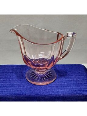 Heisey Flamingo Pink Depression Glass Footed Creamer Circa 1930s Excellent Cond.
